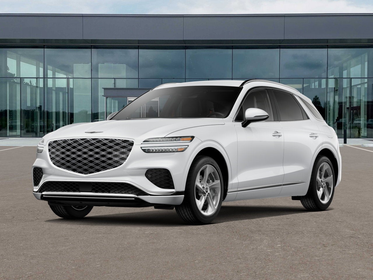 2026 Genesis GV70 2.5T in Alta White — front three-quarter view