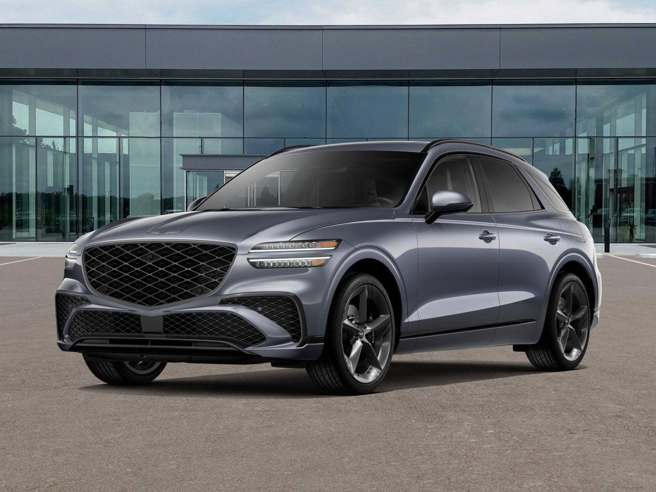 2026 Genesis GV70 2.5T SPORT PRESTIGE in Ceres Blue — front three-quarter view