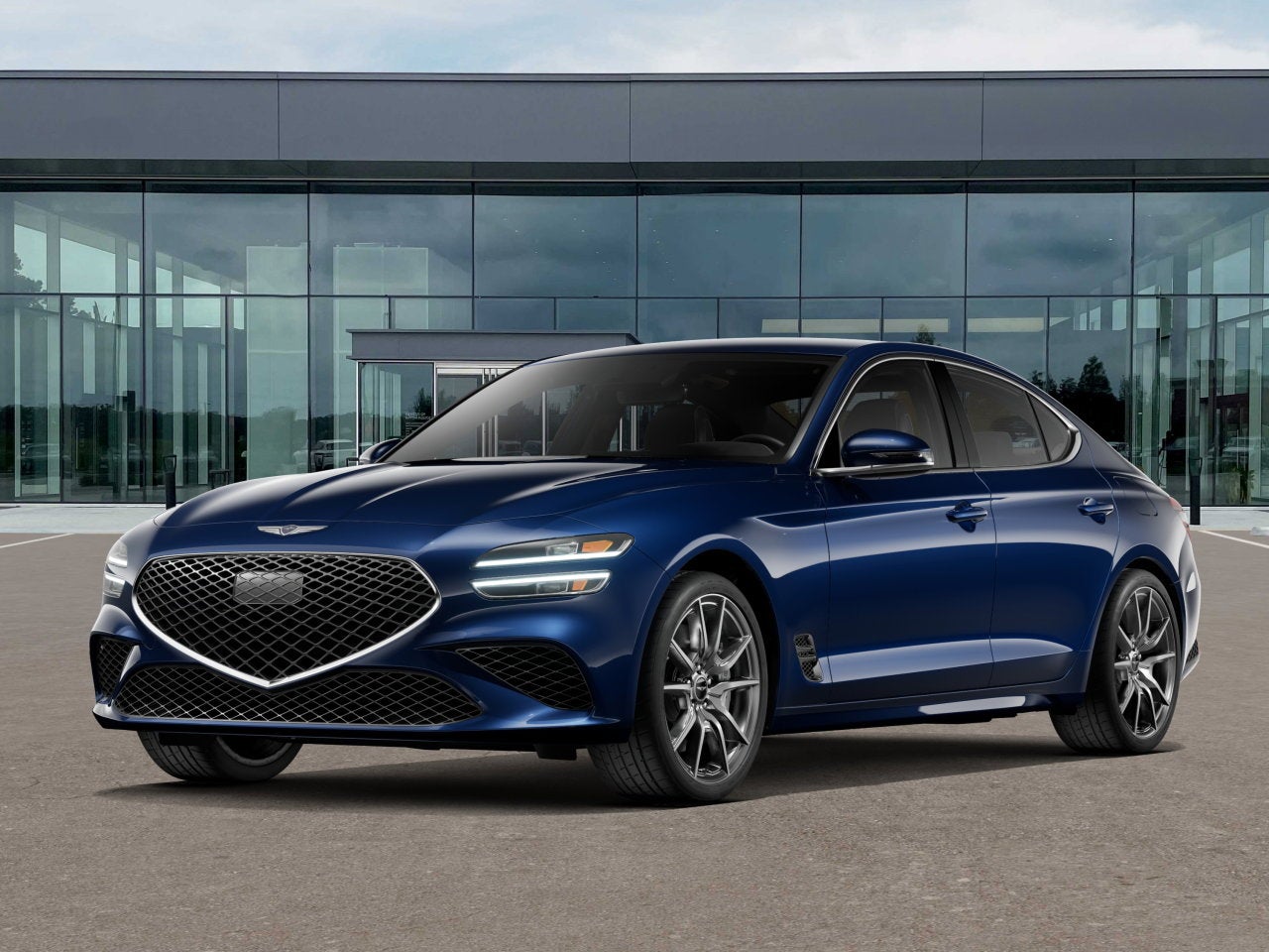 2026 Genesis G70 2.5T in Capri Blue — front three-quarter view