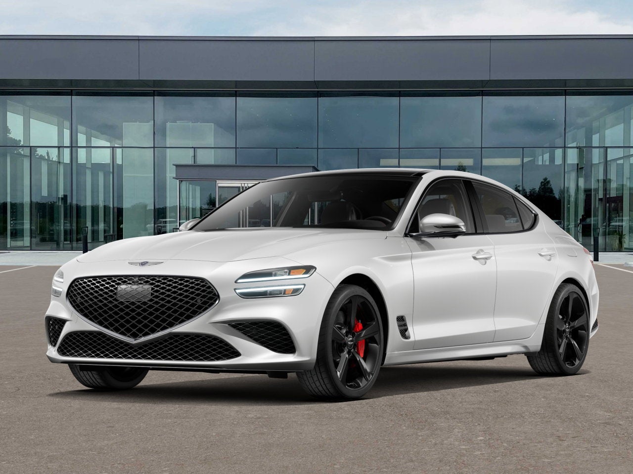 2026 Genesis G70 3.3T SPORT PRESTIGE in Uyuni White — front three-quarter view