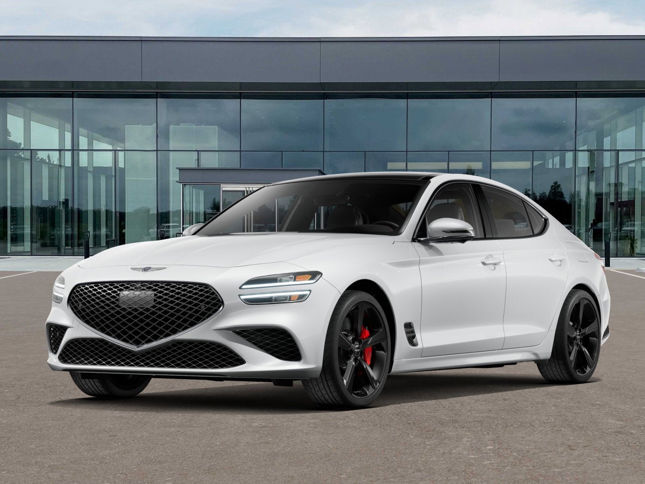2026 Genesis G70 3.3T SPORT PRESTIGE in Alta White — front three-quarter view