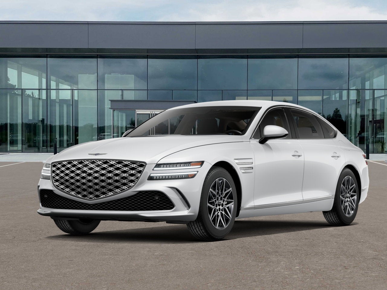 2026 Genesis G80 2.5T in Alta White — front three-quarter view