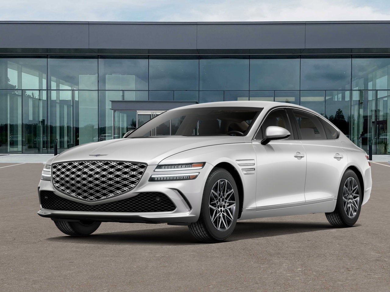 2026 Genesis G80 2.5T in Uyuni White — front three-quarter view