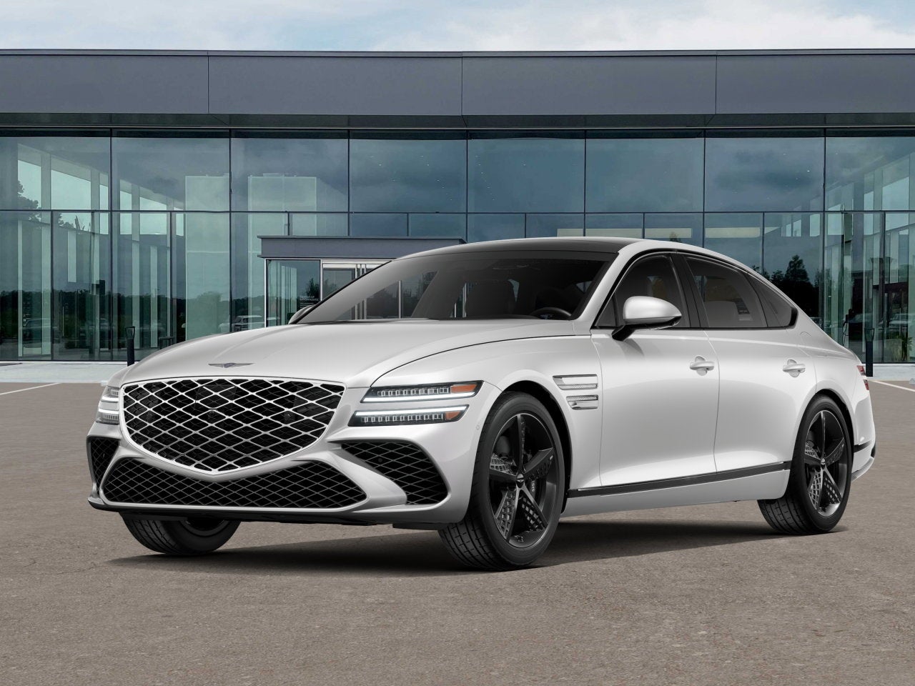 2026 Genesis G80 2.5T SPORT PRESTIGE in Uyuni White — front three-quarter view