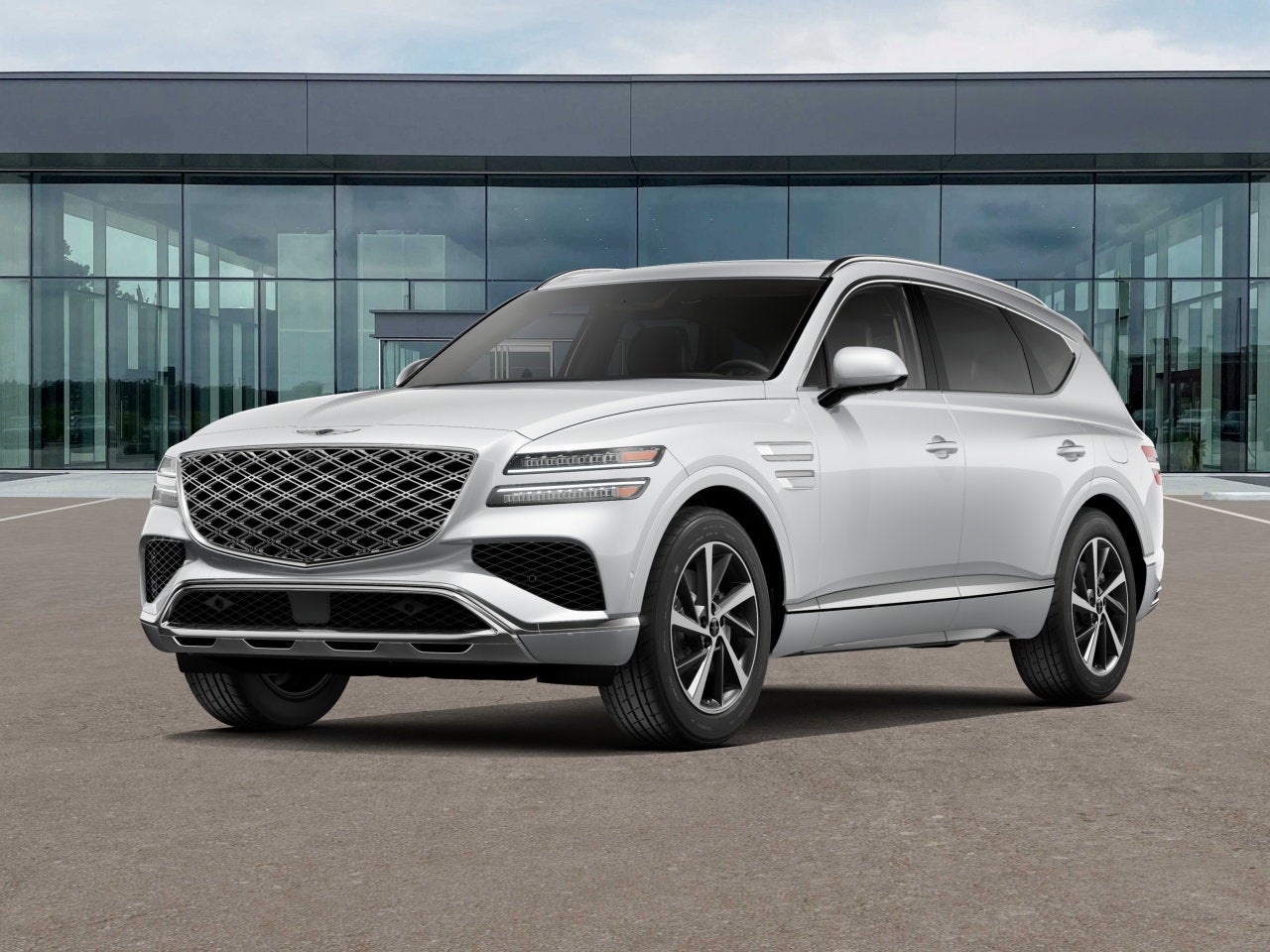 2026 Genesis GV80 2.5T ADVANCED in Alta White — front three-quarter view