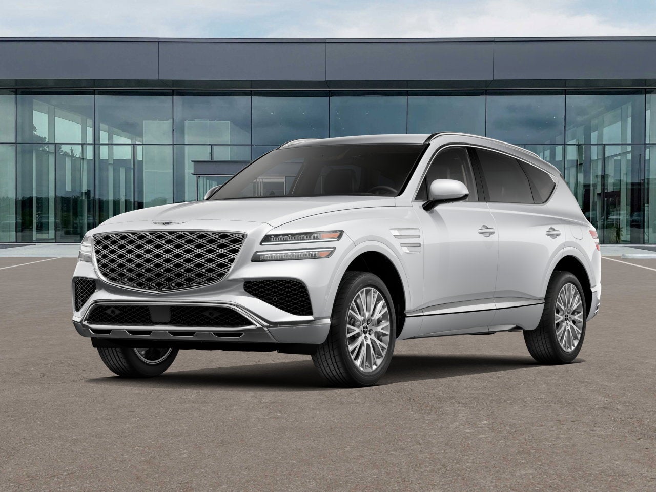 2026 Genesis GV80 2.5T in Alta White — front three-quarter view