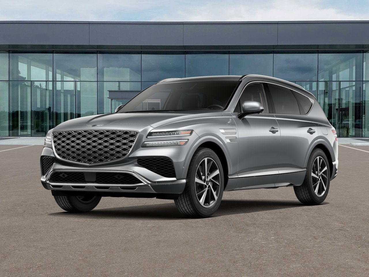 2026 Genesis GV80 3.5T ADVANCED in Savile Silver — front three-quarter view