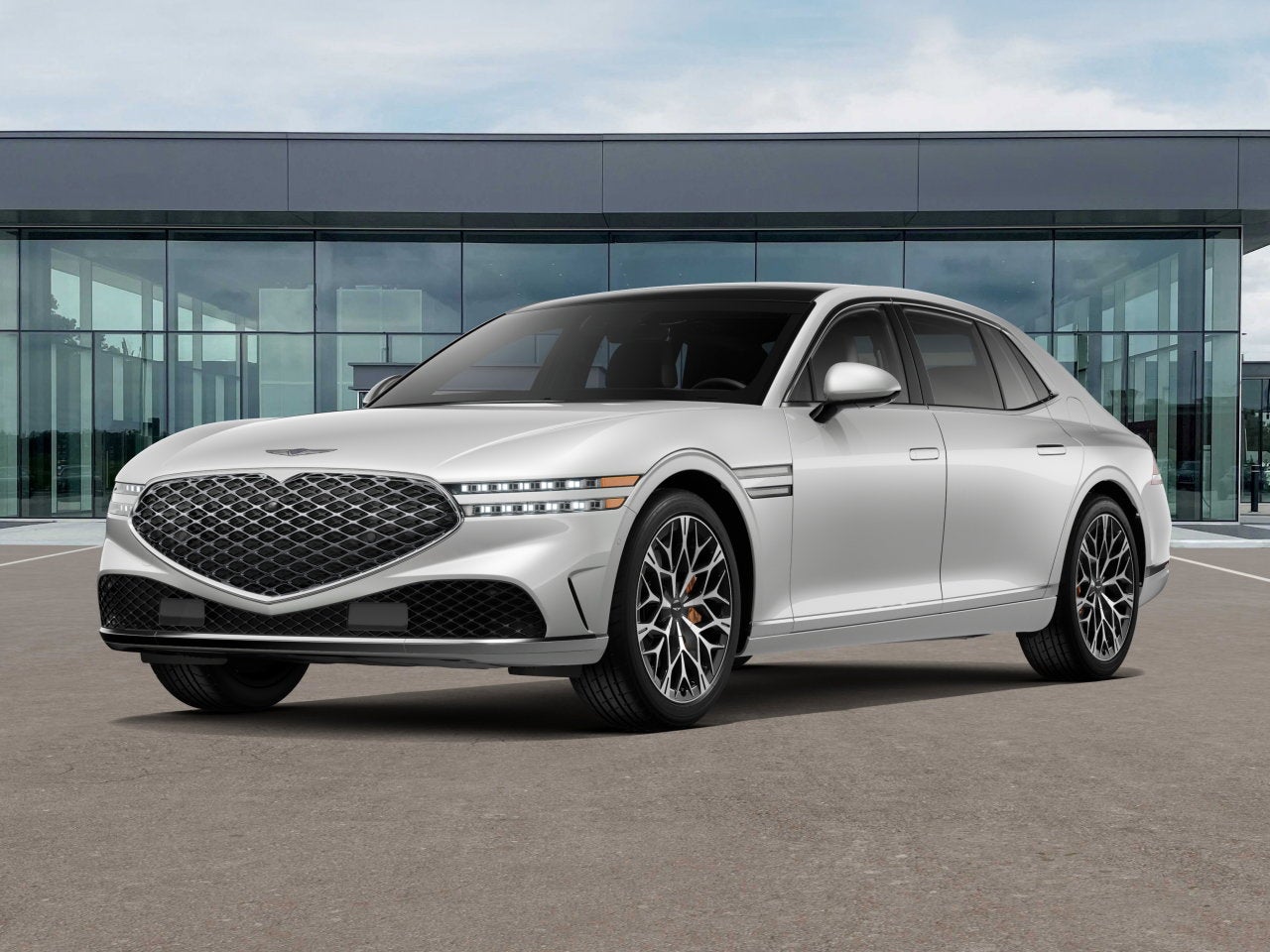 2026 Genesis G90 3.5T E-SC MHEV in Uyuni White — front three-quarter view