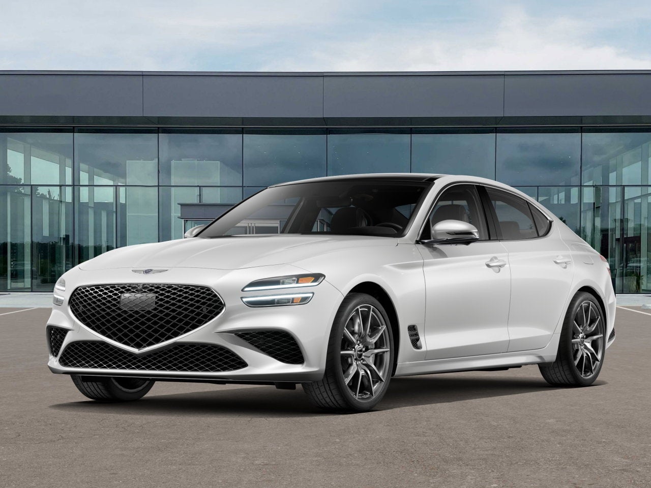 2026 Genesis G70 2.5T PRESTIGE in Uyuni White — front three-quarter view