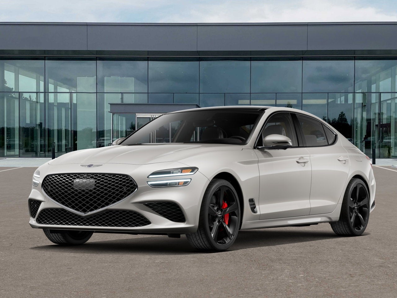 2026 Genesis G70 3.3T SPORT PRESTIGE in Vatna Gray — front three-quarter view
