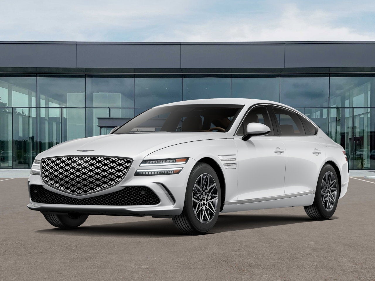 2027 Genesis G80 2.5T in Alta White — front three-quarter view