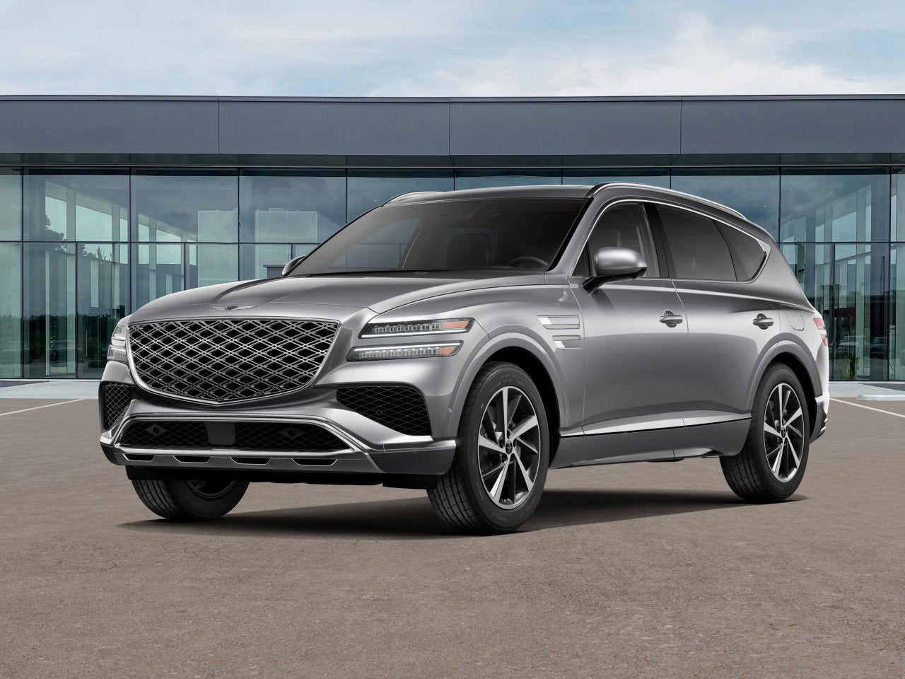 2026 Genesis GV80 2.5T ADVANCED in Savile Silver — front three-quarter view