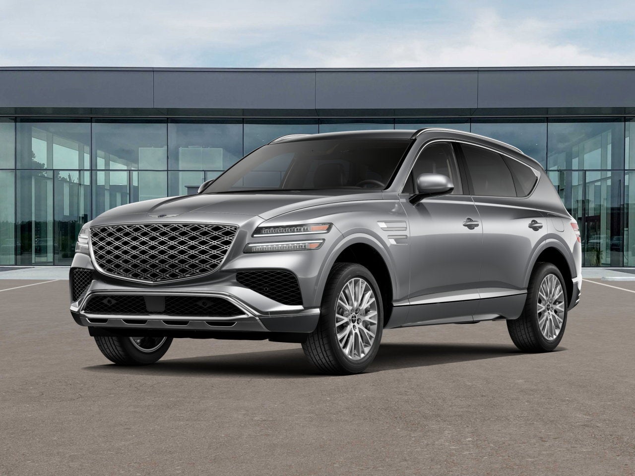 2026 Genesis GV80 2.5T in Savile Silver — front three-quarter view