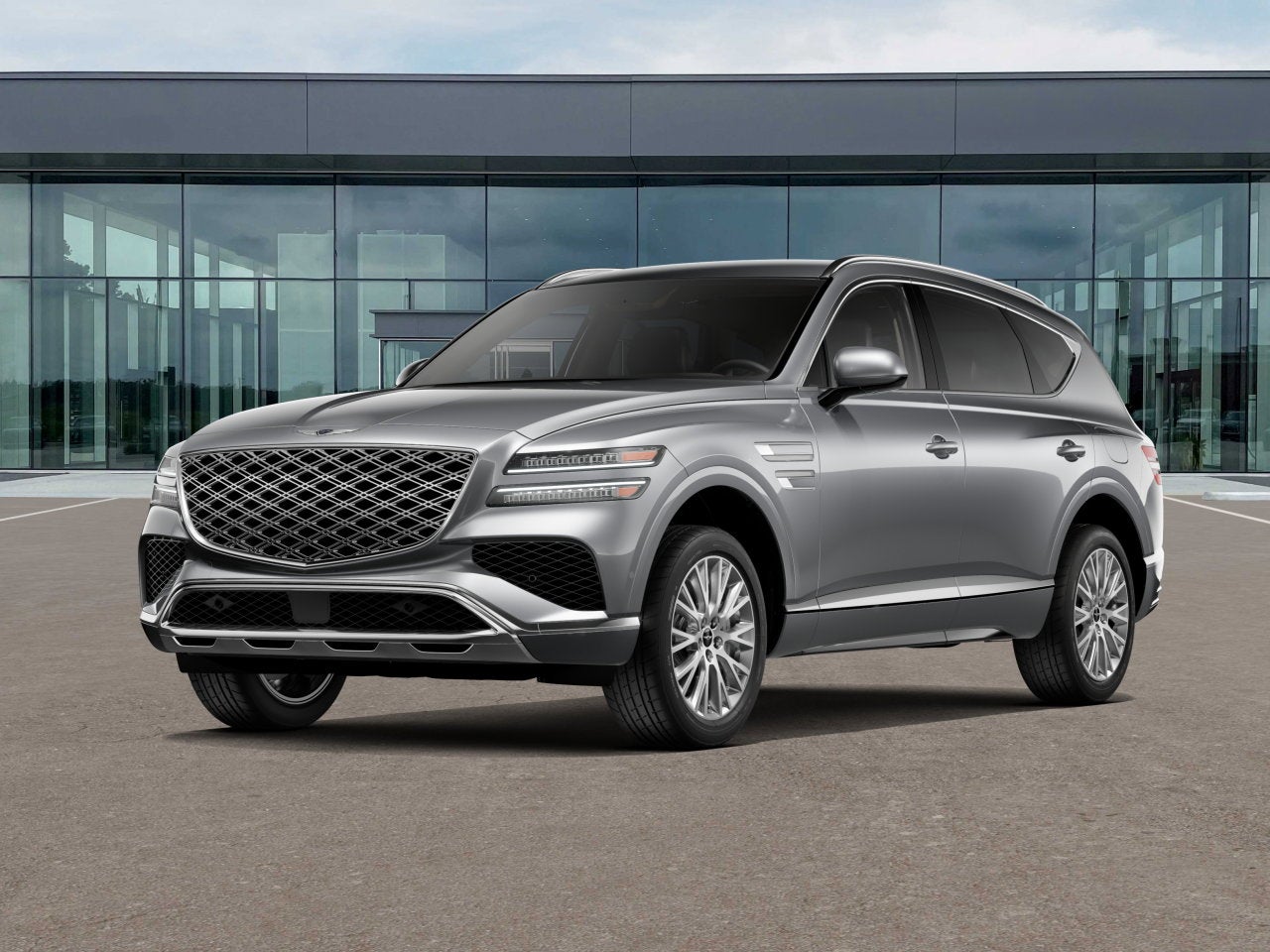 2026 Genesis GV80 2.5T in Savile Silver — front three-quarter view