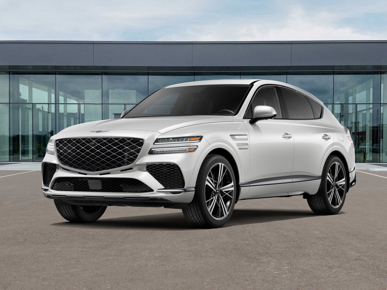 2026 Genesis GV80 Coupe 3.5T E-SC MHEV in Uyuni White — front three-quarter view